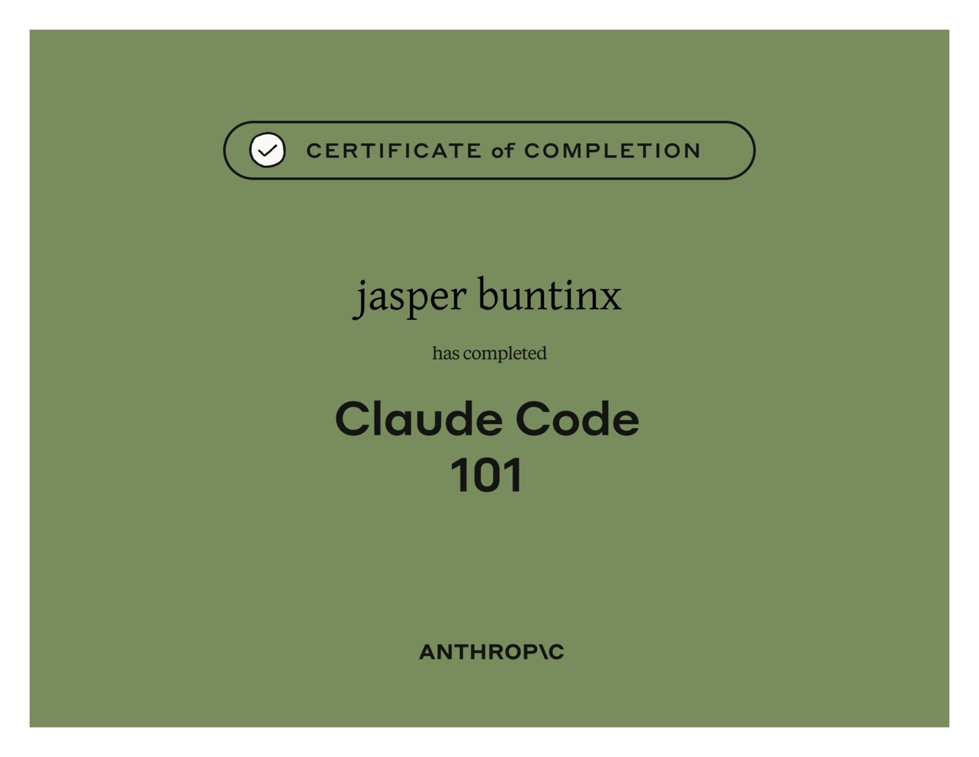 Certificate: Claude Code 101