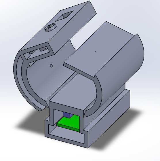 SolidWorks model of the first bike lock enclosure