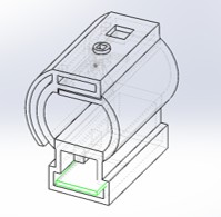 Alternate CAD view of the v0.0 bike lock assembly