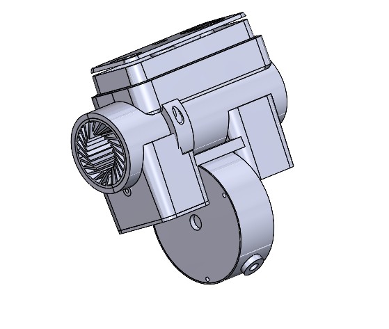 Alternate-angle render of the v.04-v.05 bike lock assembly