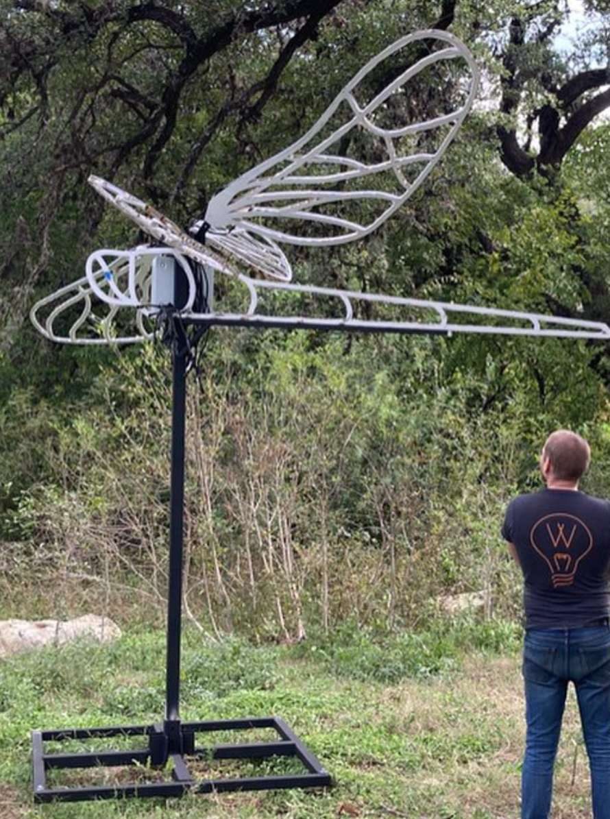 Full-scale assembled dragonfly before installation