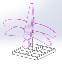 Simplified CAD assembly of one dragonfly prepared for wind-resistance simulation