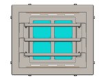 Thermal and airflow simulation of the ECOFIL dehydrator showing a heat contour over the four-fan shelf array