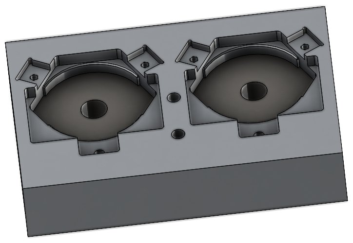 Two-cavity machining fixture detail