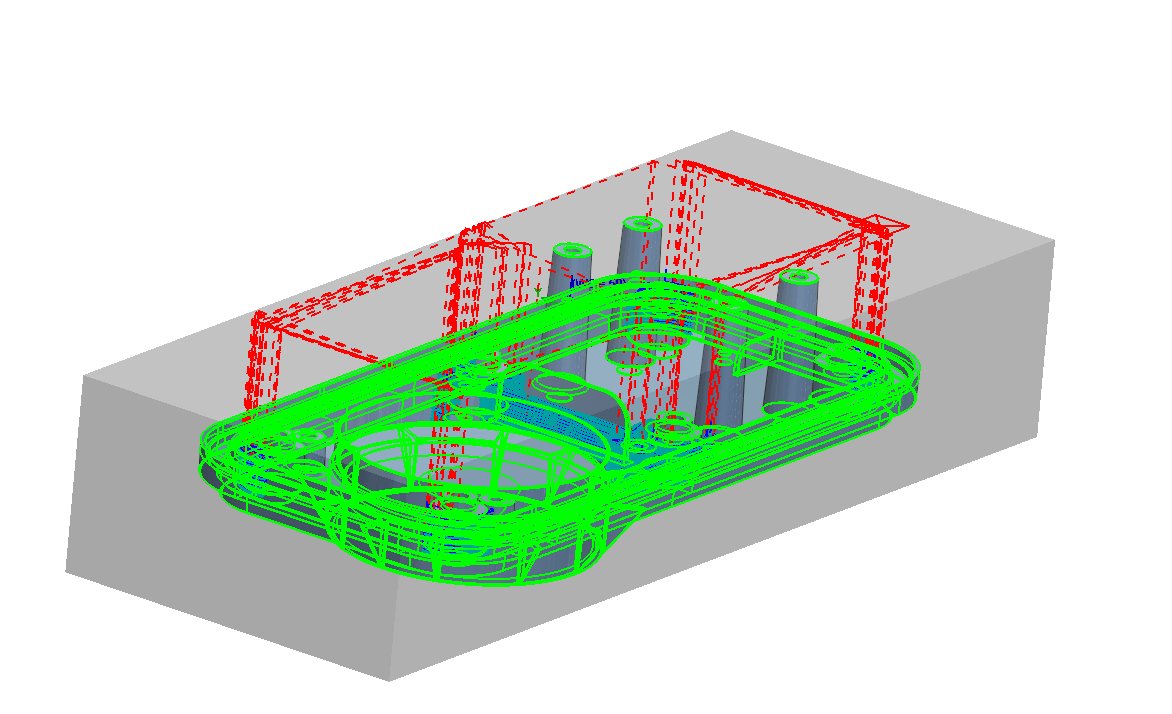 Finishing toolpaths over a sensor component in stock