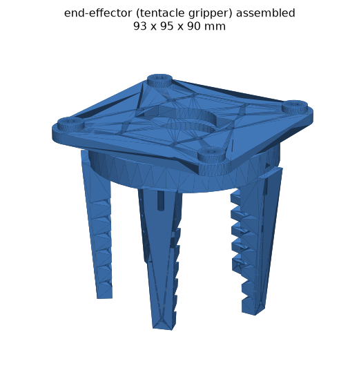 CAD render of the RoomCleaner tentacle gripper